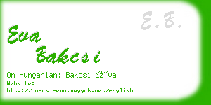 eva bakcsi business card